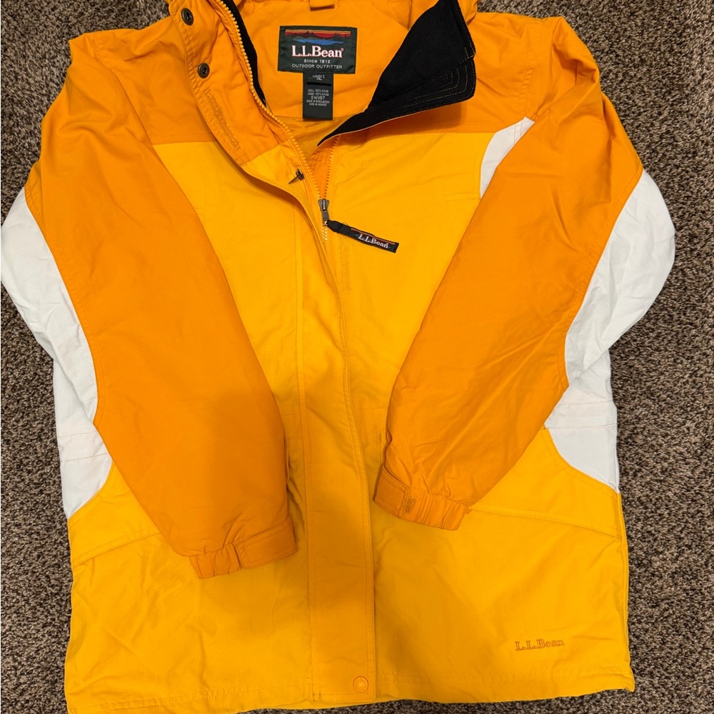 L.L. Bean Women's Orange and White Raincoat
